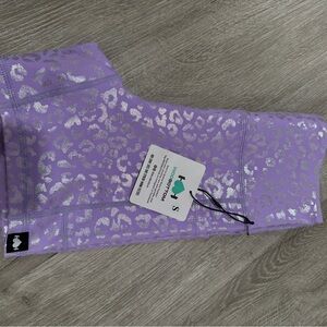 Wodbottom Purple and Silver Leopard Print Leggings